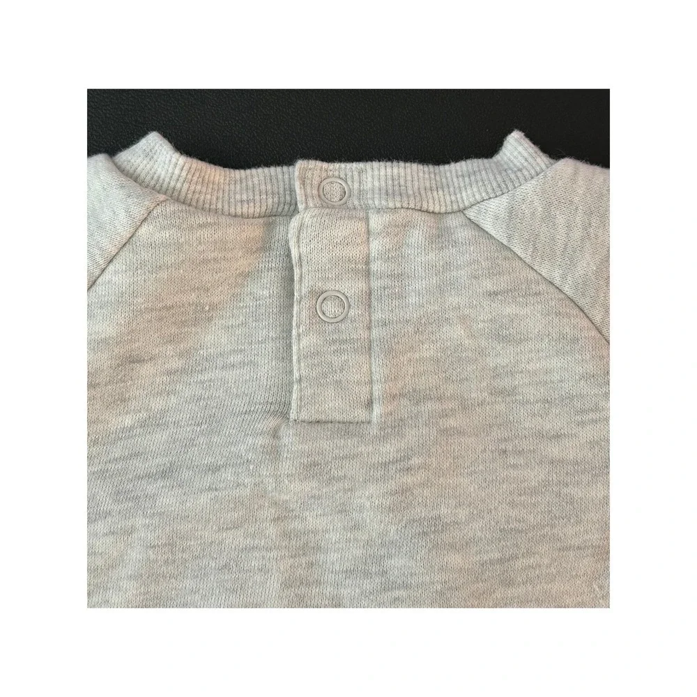 Disney Baby Mickey Mouse Gray Raglan Sweatshirt 3-6 Months Fleece Pullover 1349